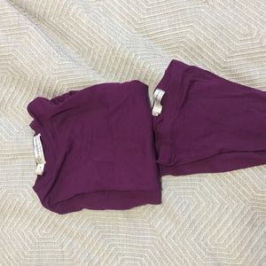 Kids Simply merino purple base layer set, size 6